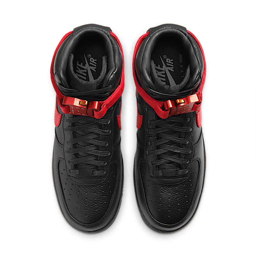 Overkicks - Nike Air Force 1 High 1017 ALYX 9SM Black Red (CQ4018-004) - par completo