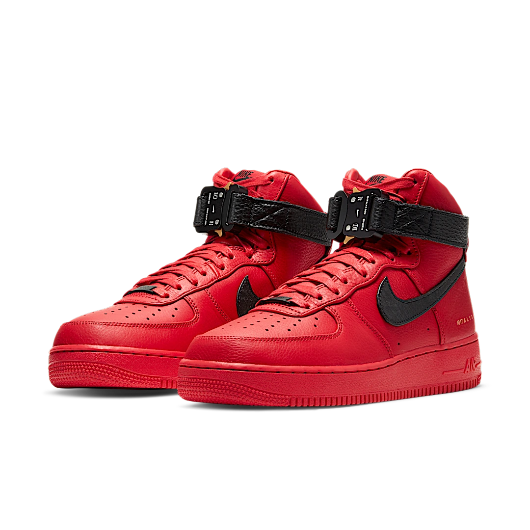 Overkicks - Nike Air Force 1 High 1017 ALYX 9SM Red Black (CQ4018-601) - vista trasera