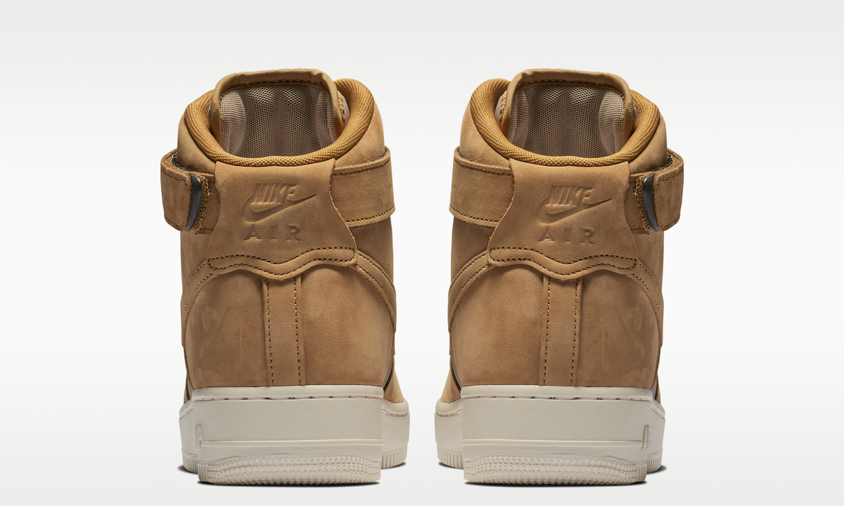 Overkicks - Nike Air Force 1 High Premier Beef and Broccoli Pack Wheat (52531) - detalle talón