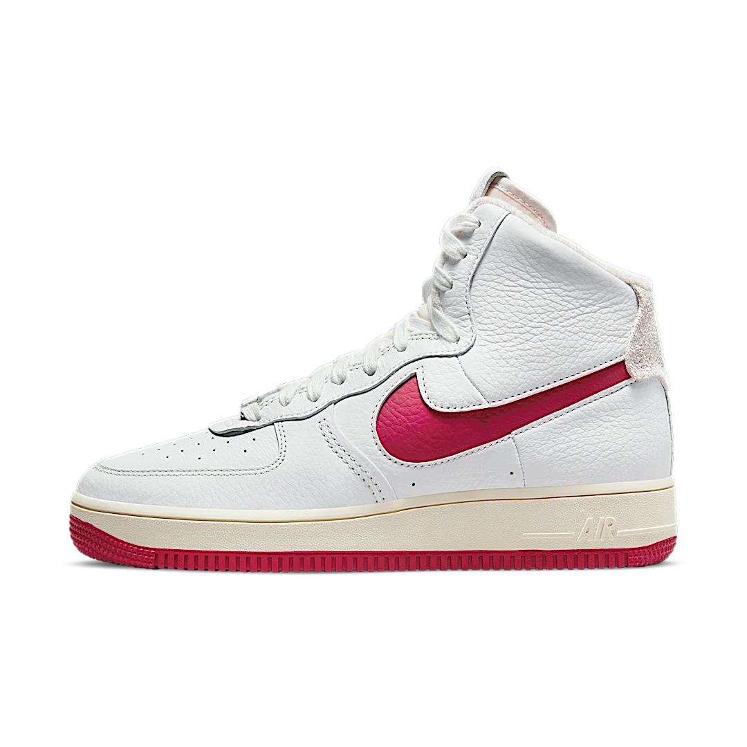 Overkicks - Nike Air Force 1 High Sculpt Summit White Gym Red (DC3590-100) - vista lateral