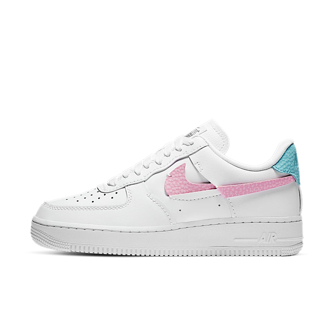 Overkicks - Nike Air Force 1 LXX White Pink Aqua (DC1164-101) - vista lateral