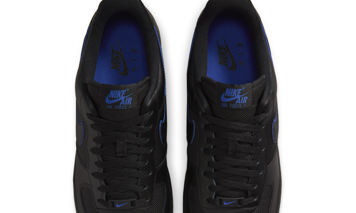 Overkicks - Nike Air Force 1 Low 07 Black Astronomy Blue (HM9605-001) - vista superior