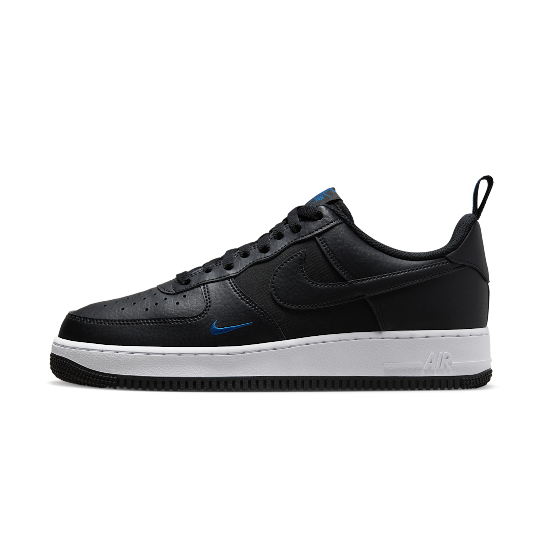 Overkicks - Nike Air Force 1 Low 07 Black Court Blue (FZ4625-001) - vista lateral