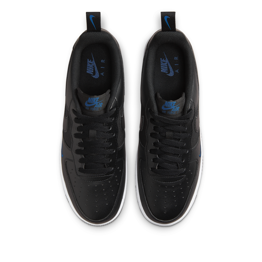 Overkicks - Nike Air Force 1 Low 07 Black Court Blue (FZ4625-001) - par completo