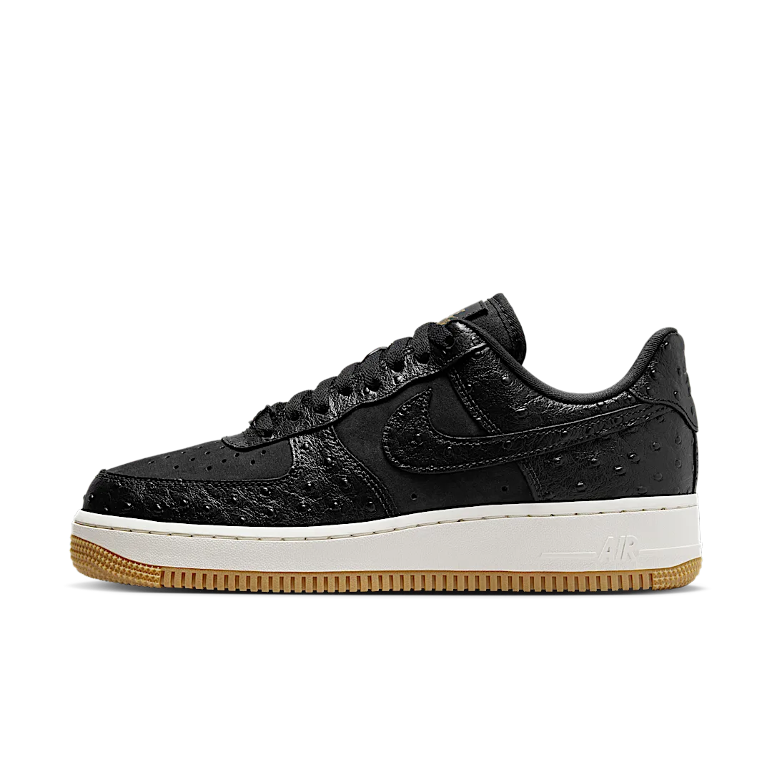Overkicks - Nike Air Force 1 Low 07 Black Ostrich Gum (DZ2708-002) - vista lateral