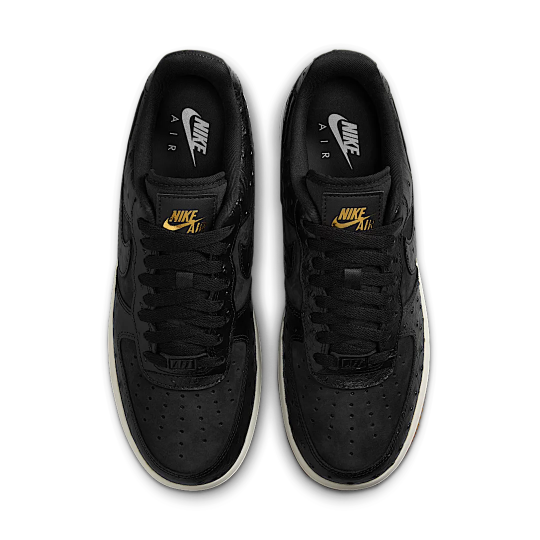Overkicks - Nike Air Force 1 Low 07 Black Ostrich Gum (DZ2708-002) - par completo
