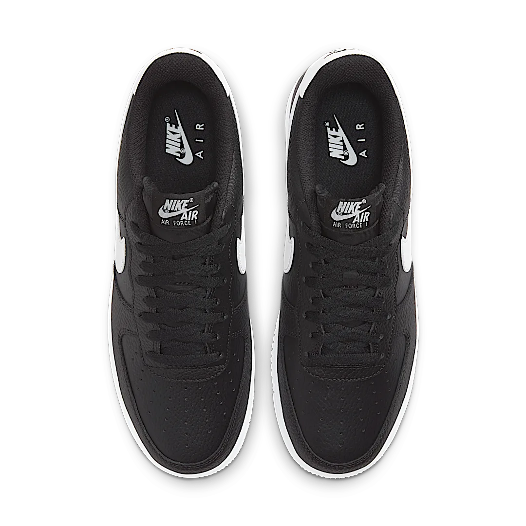 Overkicks - Nike Air Force 1 Low 07 Black White Pebbled Leather (CT2302-002) - vista trasera