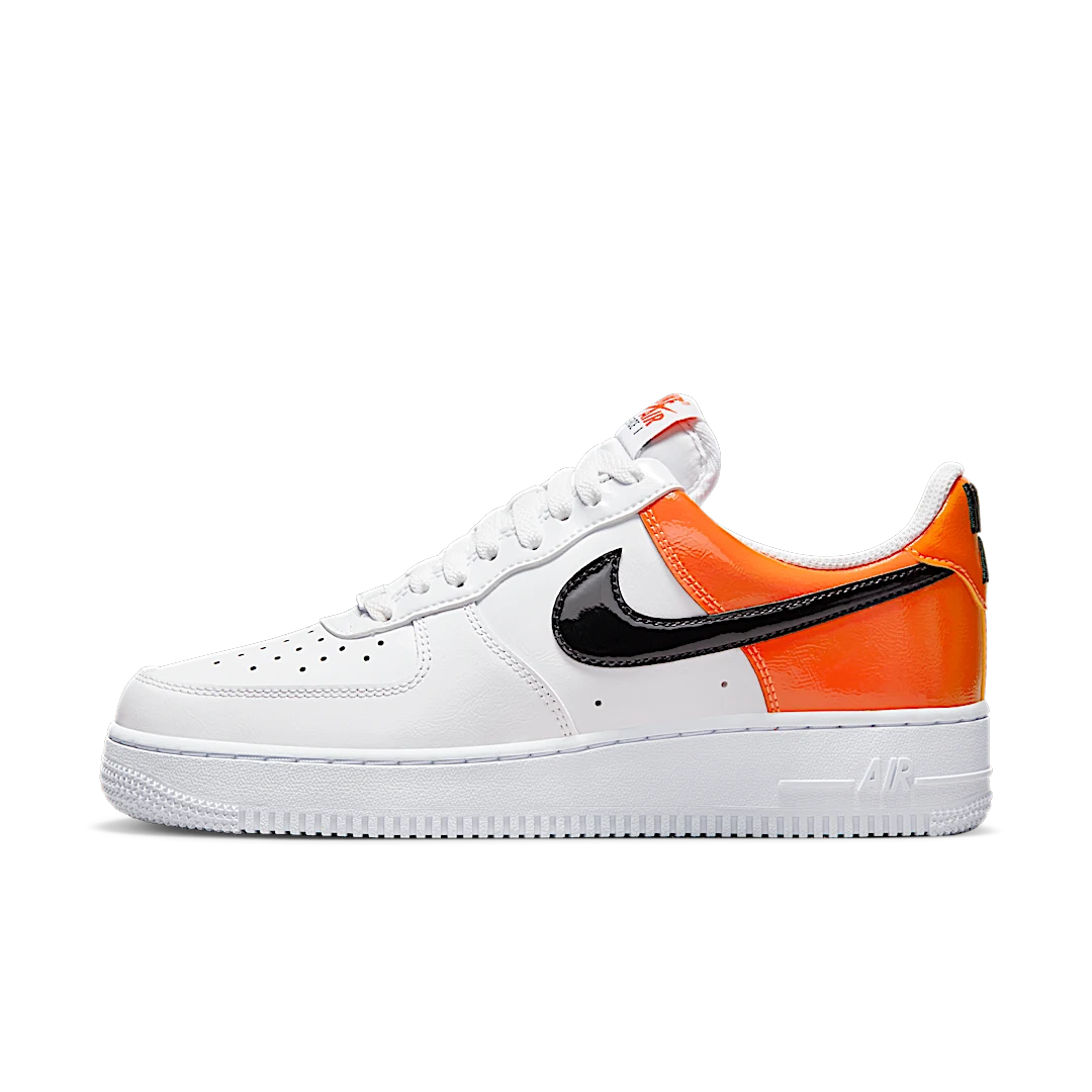 Overkicks - Nike Air Force 1 Low 07 Essential White/Brilliant Orange (DJ9942-103) - vista lateral