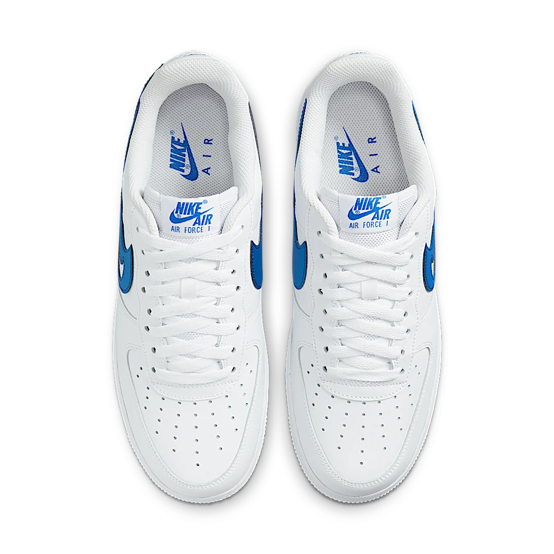 Overkicks - Nike Air Force 1 Low 07 FM Cut Out Swoosh White Game Royal (DR0143-100) - vista trasera