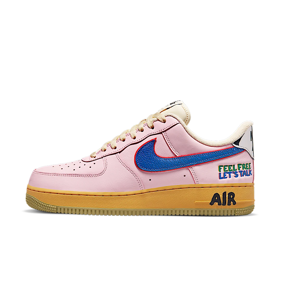 Overkicks - Nike Air Force 1 Low 07 Feel Free, Lets Talk (DX2667-600) - vista lateral