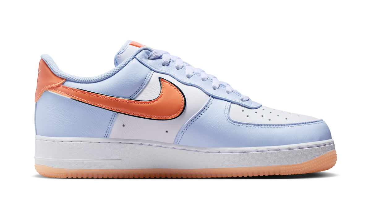Overkicks - Nike Air Force 1 Low 07 Hydrogen Blue Orange Frost (IR1980-407) - detalle suela