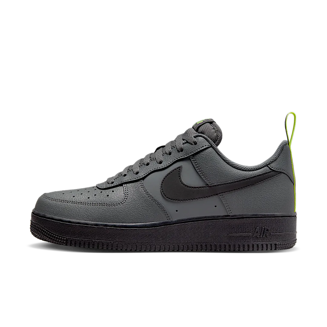 Overkicks - Nike Air Force 1 Low 07 Iron Grey Volt Black (DZ4510-001) - vista lateral