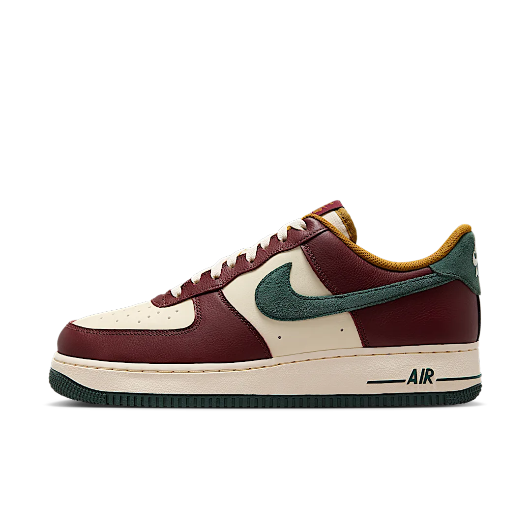 Overkicks - Nike Air Force 1 Low 07 LV8 Dark Team Red Vintage Green (HQ3612-113) - vista lateral