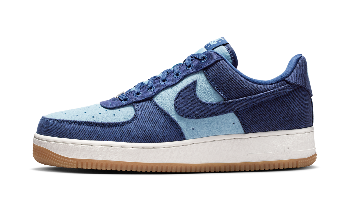 Overkicks - Nike Air Force 1 Low 07 LV8 Denim Navy Worn Blue (IR0951-400) - vista lateral