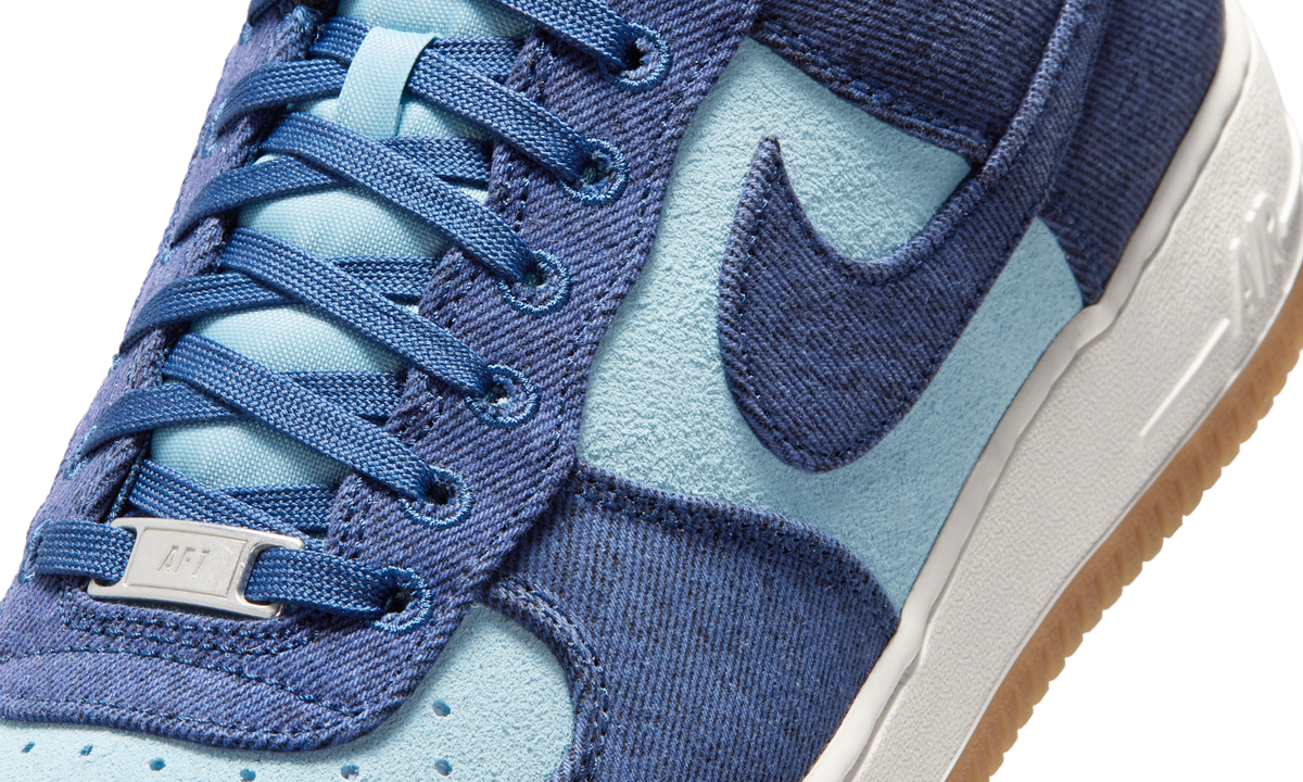 Overkicks - Nike Air Force 1 Low 07 LV8 Denim Navy Worn Blue (IR0951-400) - detalle lateral interior