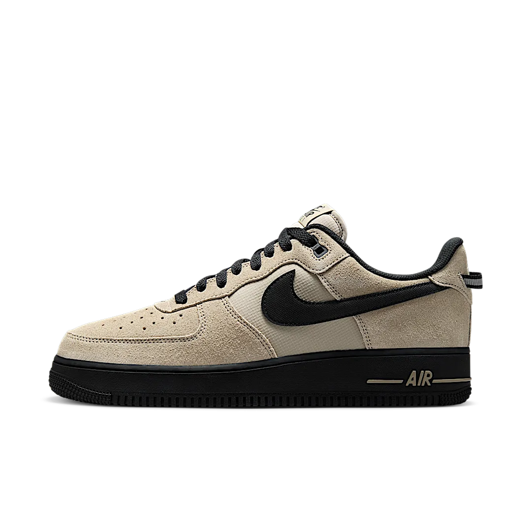 Overkicks - Nike Air Force 1 Low 07 LV8 Desert Khaki Black (HV6526-200) - vista lateral