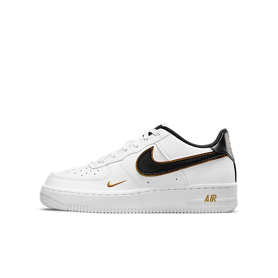 Overkicks - Nike Air Force 1 Low 07 LV8 Double Swoosh White Metallic Gold (DM3322-100) - vista lateral