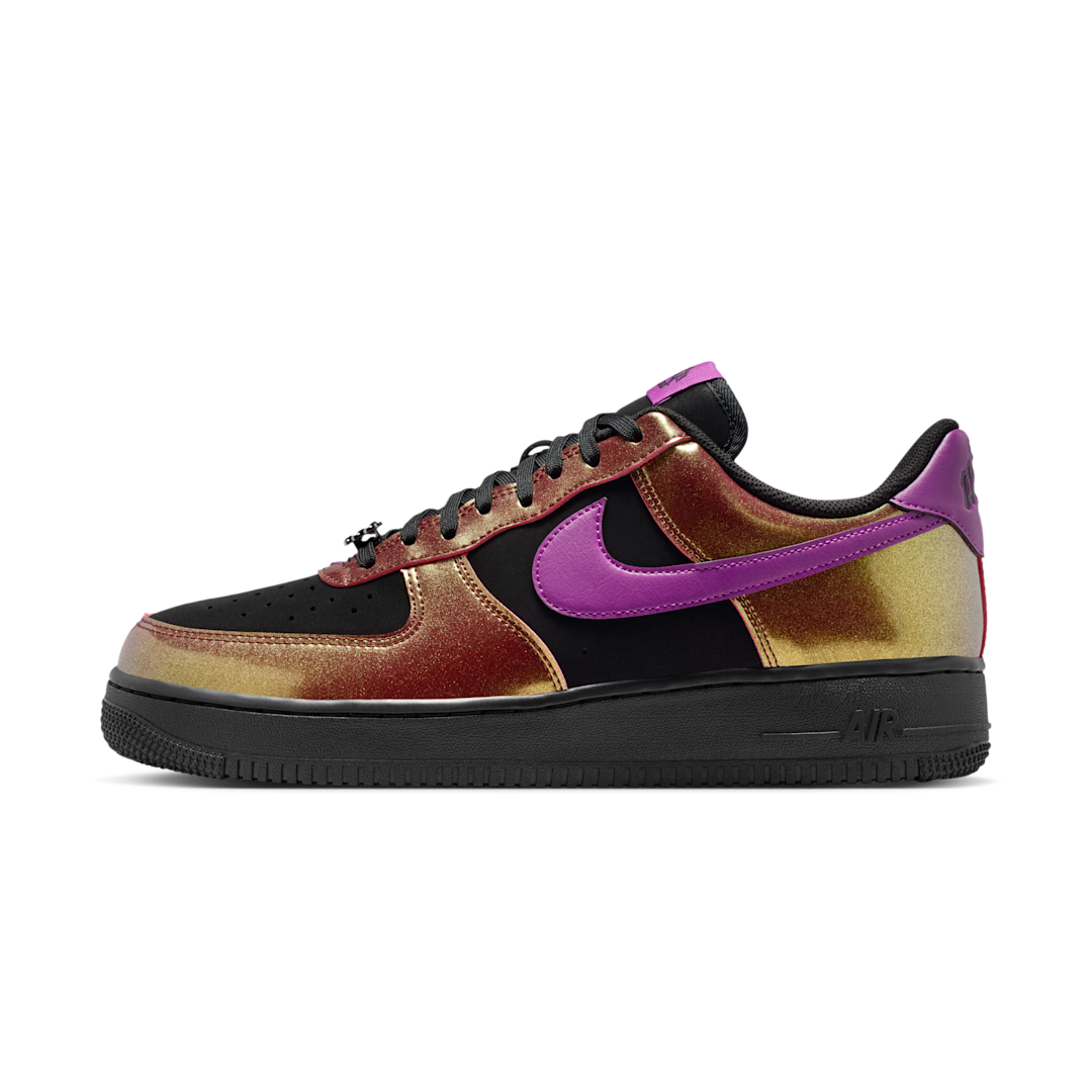 Overkicks - Nike Air Force 1 Low 07 LV8 Glam Rock Black Bold Berry (IB6843-002) - vista lateral