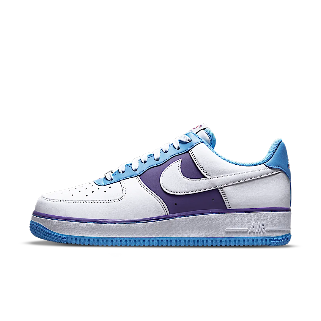 Overkicks - Nike Air Force 1 Low 07 LV8 NBA 75th Anniversary Lakers (DC8874-101) - vista lateral