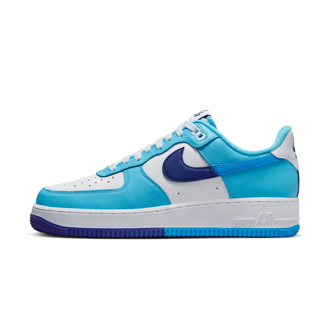 Overkicks - Nike Air Force 1 Low 07 LV8 Split Light Photo Blue Deep Royal (DZ2522-100) - vista lateral