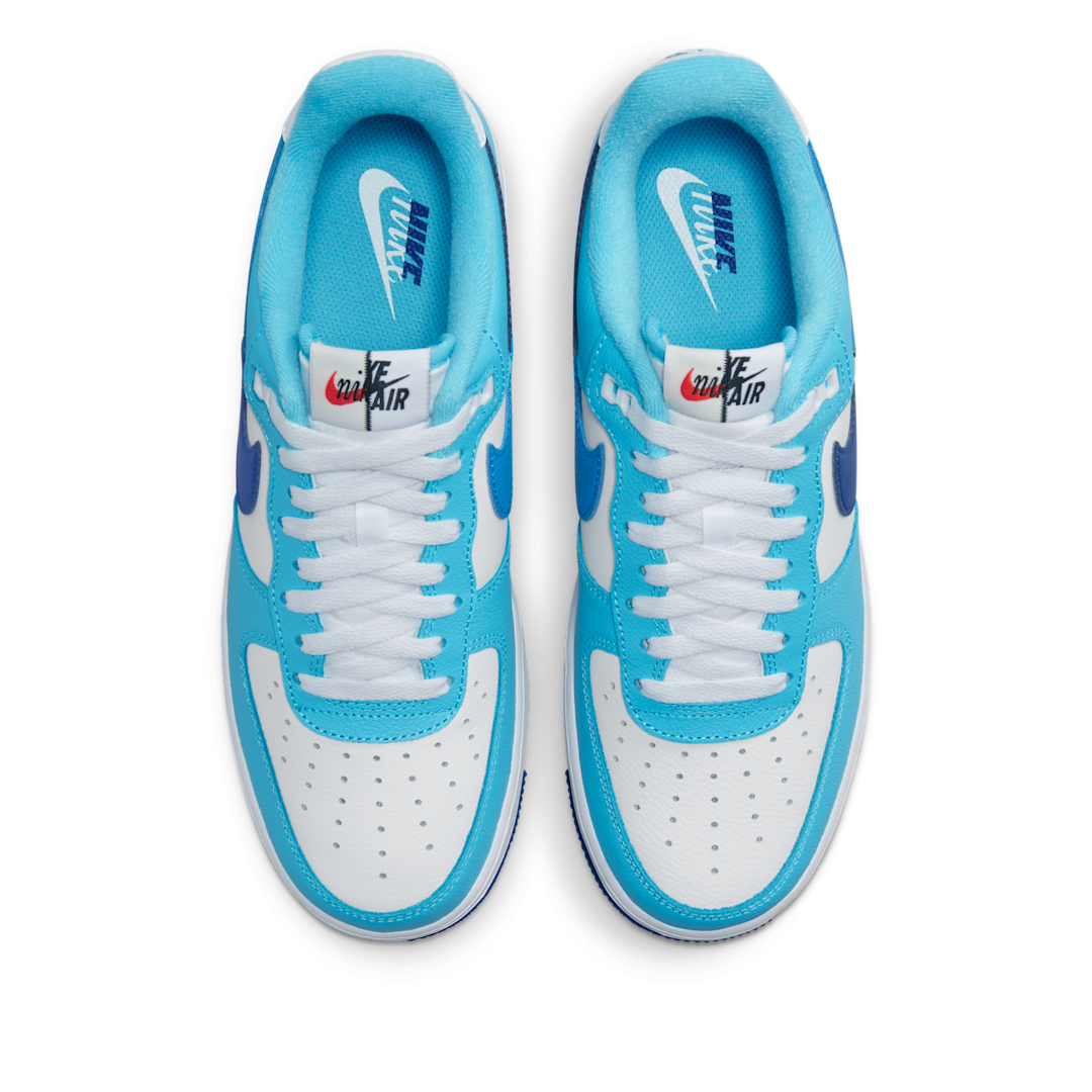 Overkicks - Nike Air Force 1 Low 07 LV8 Split Light Photo Blue Deep Royal (DZ2522-100) - vista trasera