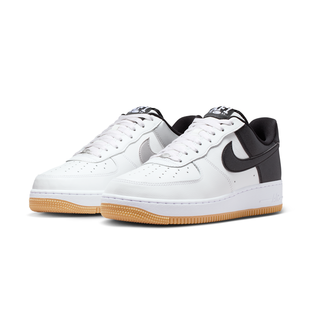 Overkicks - Nike Air Force 1 Low 07 LV8 White Black Metallic Silver (IB6847-100) - vista trasera