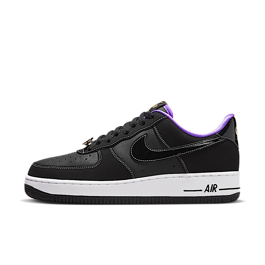 Overkicks - Nike Air Force 1 Low 07 LV8 World Champ Black Purple (DR9866-001) - vista lateral