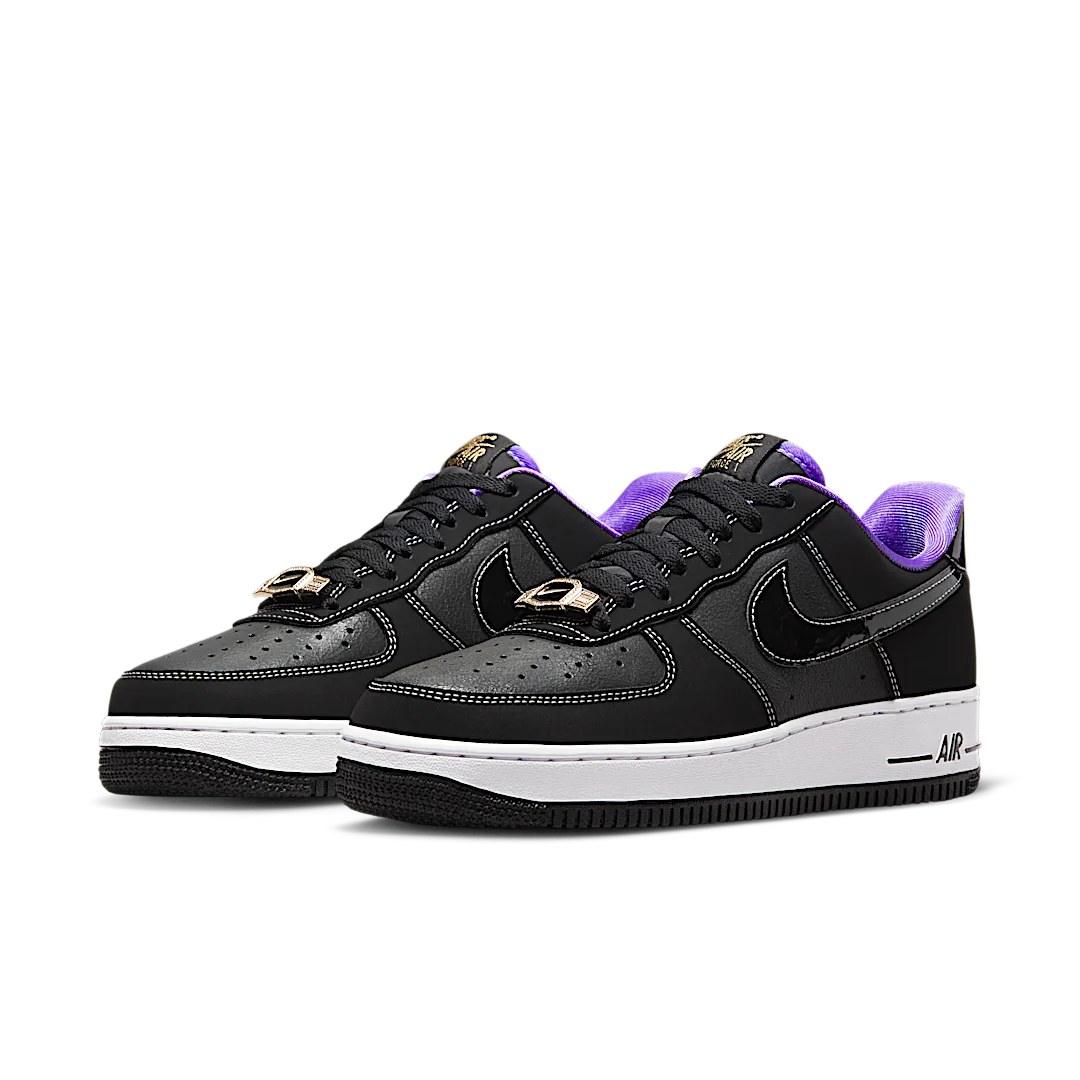 Overkicks - Nike Air Force 1 Low 07 LV8 World Champ Black Purple (DR9866-001) - vista trasera