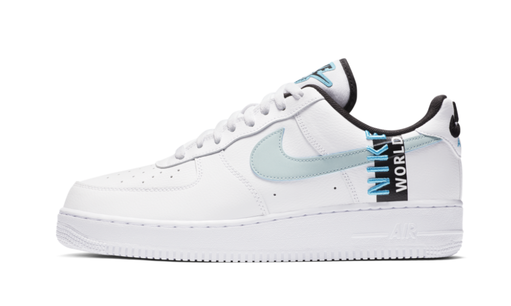 Overkicks - Nike Air Force 1 Low 07 LV8 Worldwide Pack White Blue Fury (CK6924-100) - vista lateral