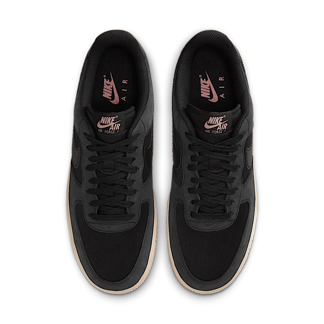 Overkicks - Nike Air Force 1 Low 07 LX Black Red Stardust (FB8876-001) - par completo