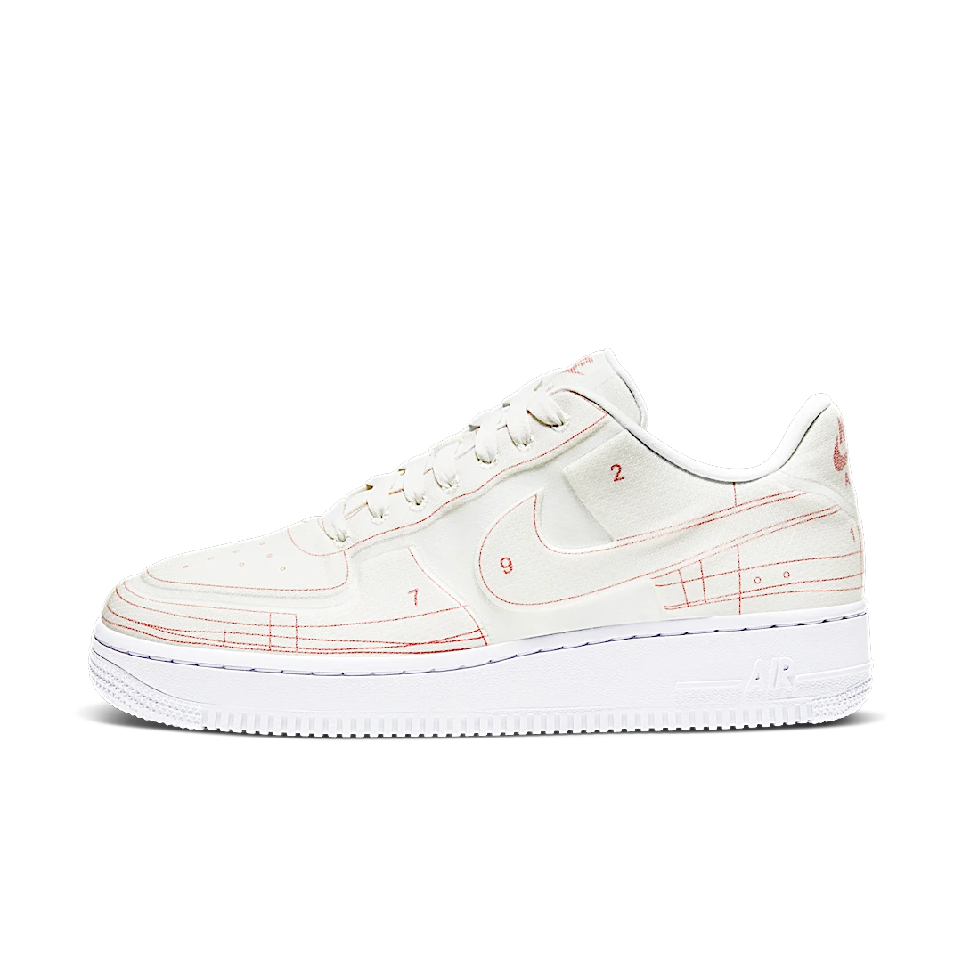 Overkicks - Nike Air Force 1 Low 07 LX Blueprint Summit White (CI3445-100) - vista lateral
