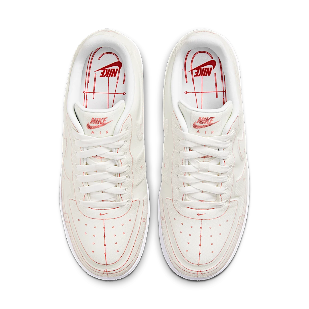 Overkicks - Nike Air Force 1 Low 07 LX Blueprint Summit White (CI3445-100) - par completo