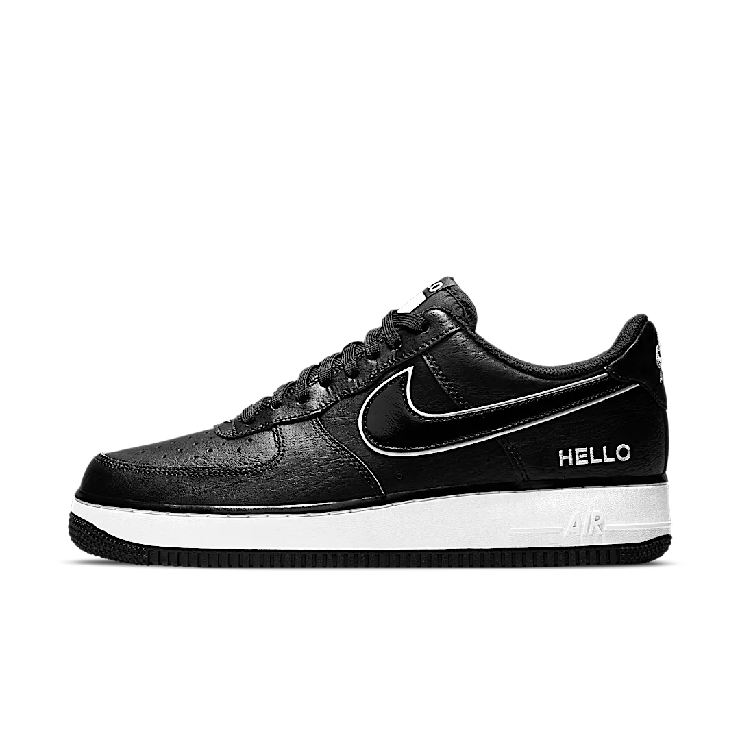 Overkicks - Nike Air Force 1 Low 07 LX Hello Black (CZ0327-001) - vista lateral