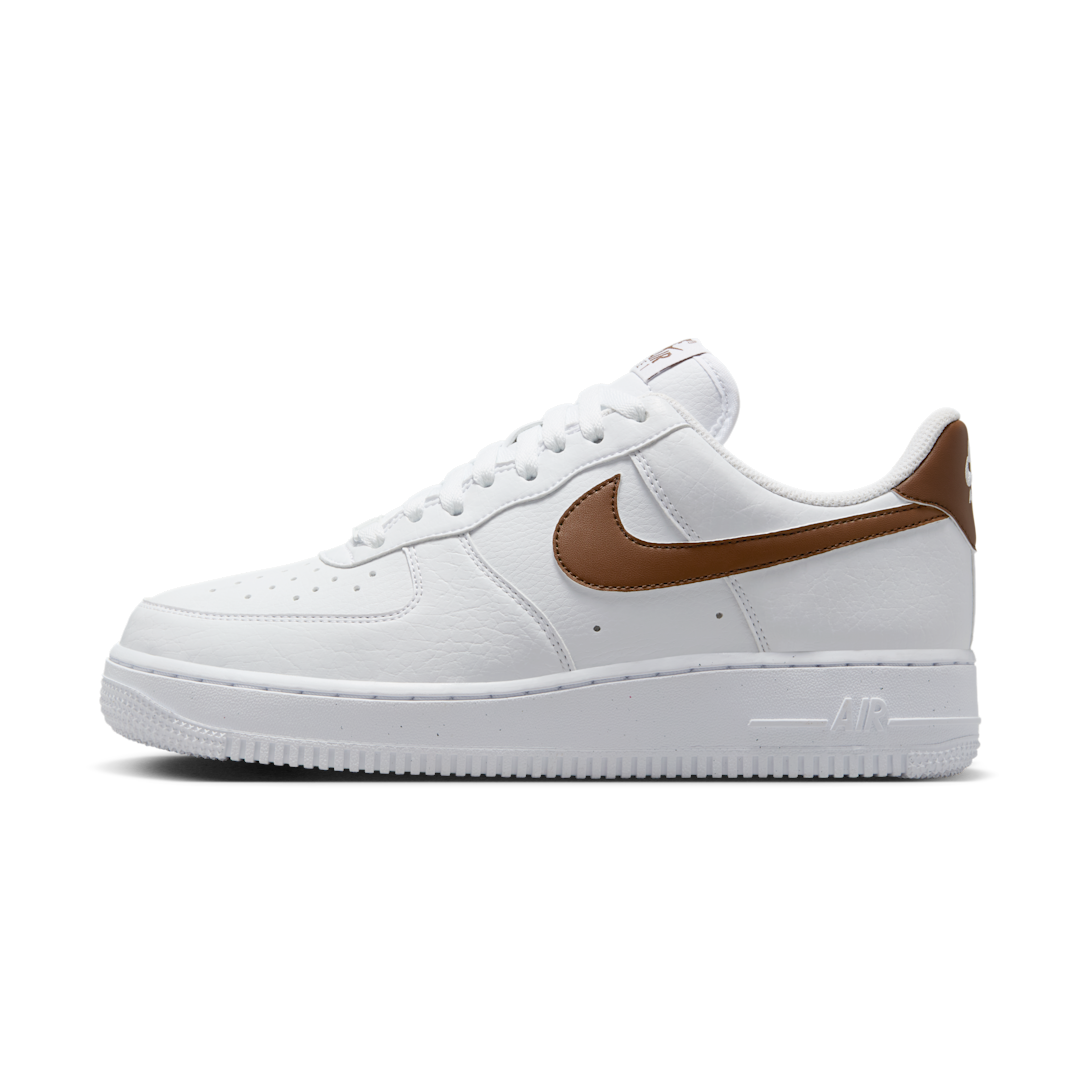 Overkicks - Nike Air Force 1 Low 07 Next Nature White Fauna Brown (DC9486-115) - vista lateral