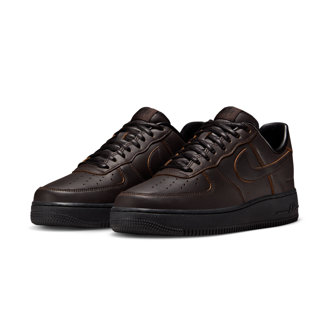 Overkicks - Nike Air Force 1 Low 07 PRM Morse Code Velvet Brown Black (IM8056-220) - vista trasera