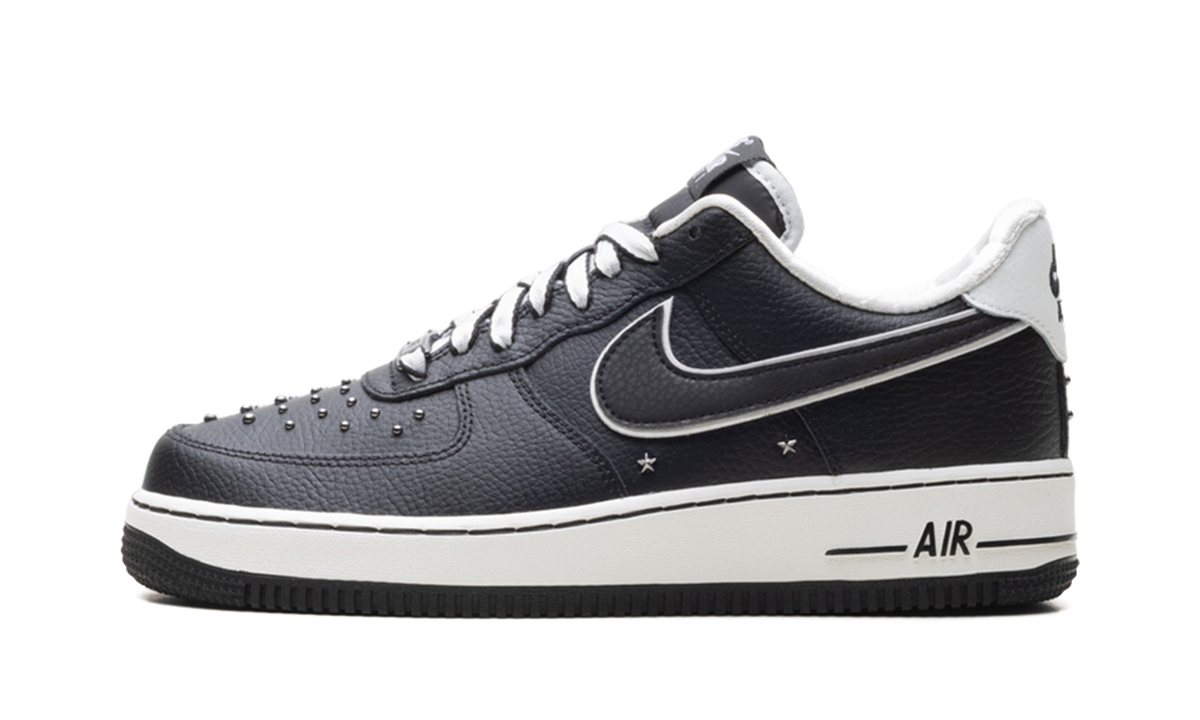 Overkicks - Nike Air Force 1 Low 07 Premium Black White Metallic Dark Grey (IM6643-010) - vista lateral