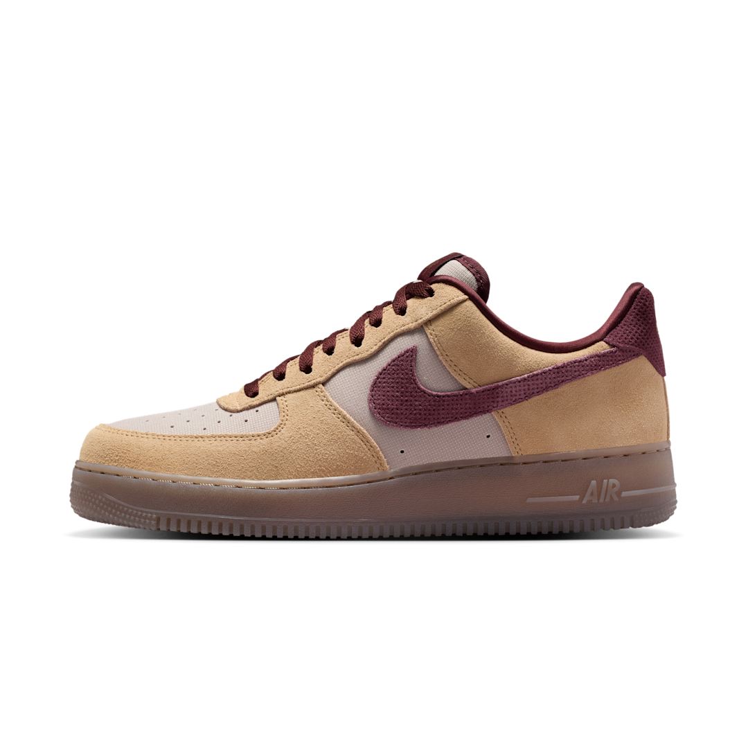 Overkicks - Nike Air Force 1 Low 07 Premium Linen Moon Particle Burgundy (IQ3408-286) - vista lateral