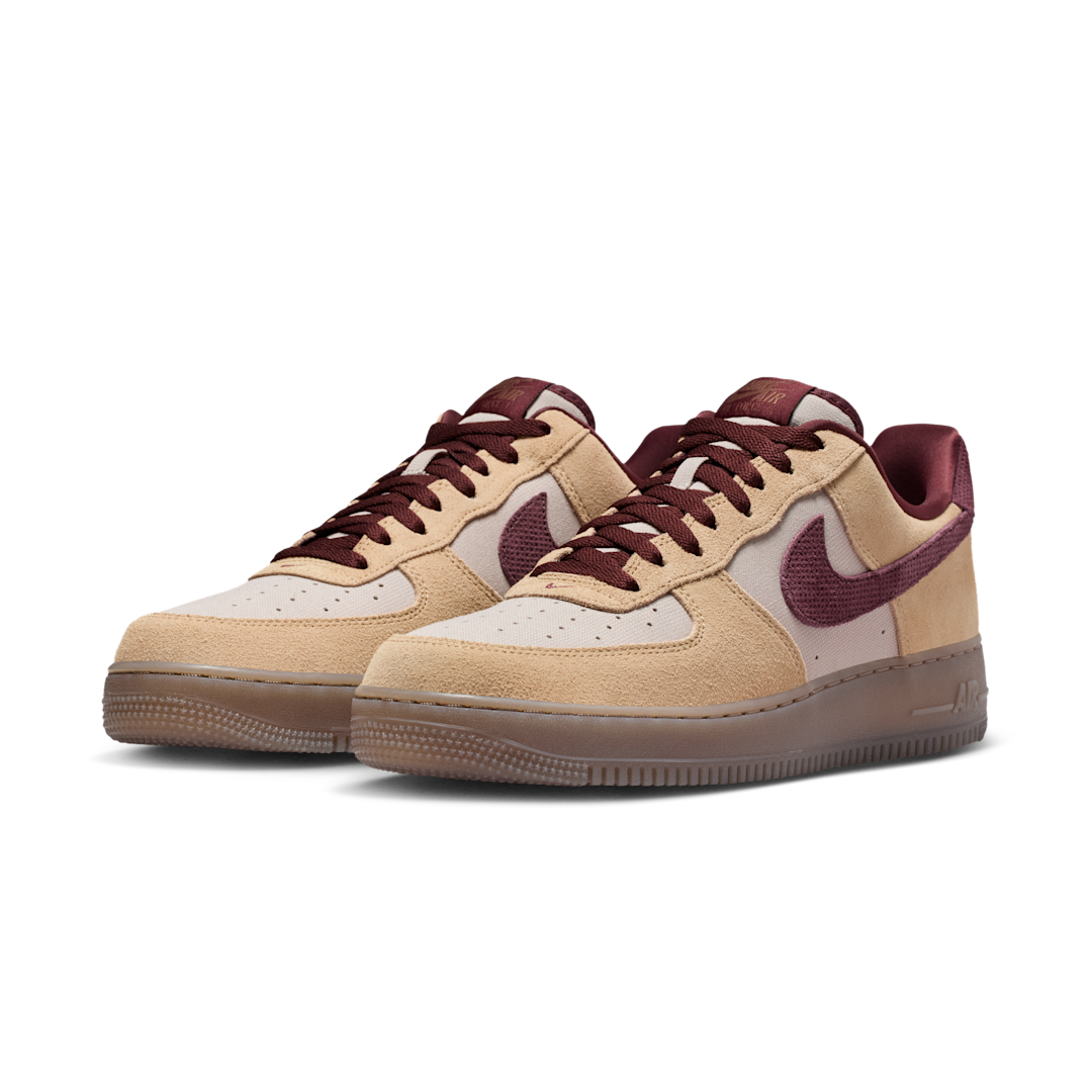 Overkicks - Nike Air Force 1 Low 07 Premium Linen Moon Particle Burgundy (IQ3408-286) - vista trasera