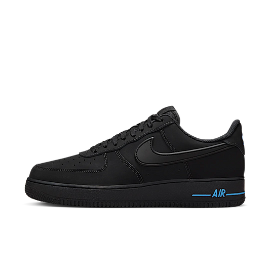 Overkicks - Nike Air Force 1 Low 07 SE Black University Blue (HV6223-001) - vista lateral