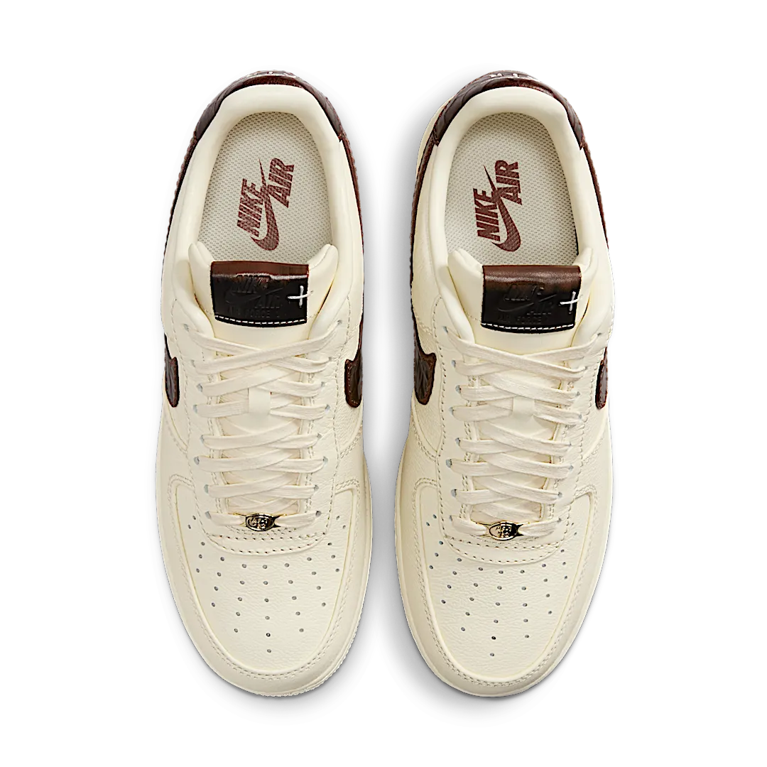 Overkicks - Nike Air Force 1 Low 07 Soft Pearl Brown Croc (IH7332-001) - par completo