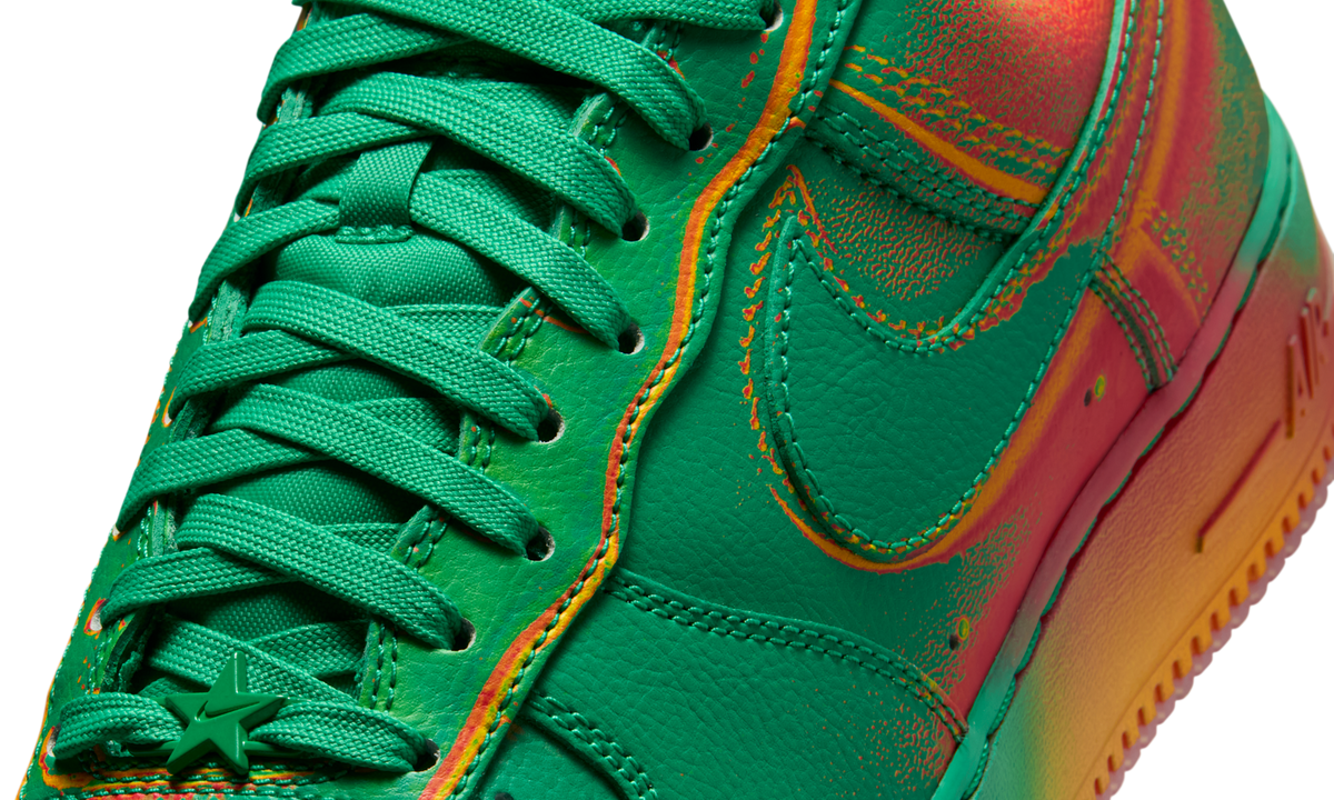 Overkicks - Nike Air Force 1 Low 07 Stadium Green Crimson (IB6834-300) - detalle lateral interior