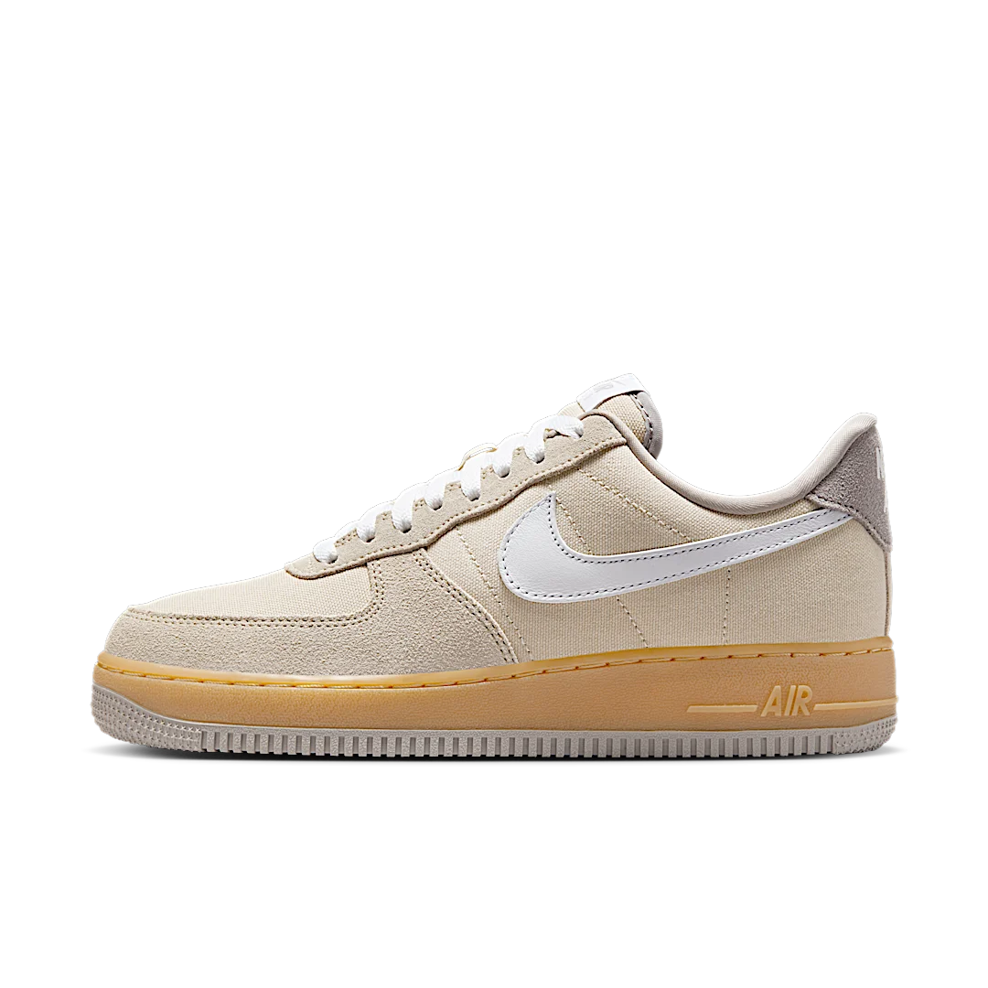 Overkicks - Nike Air Force 1 Low 07 Suede Canvas Khaki (HV4306-234) - vista lateral