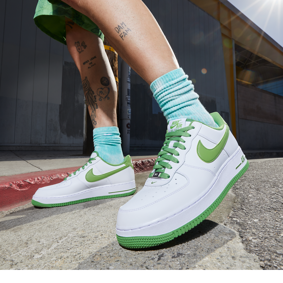 Overkicks - Nike Air Force 1 Low 07 White Chlorophyll (DH7561-105) - detalle suela
