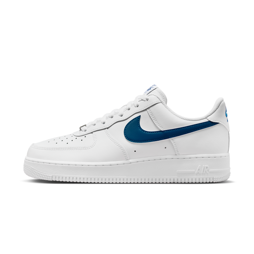 Overkicks - Nike Air Force 1 Low 07 White Court Blue (FJ4146-123) - vista lateral