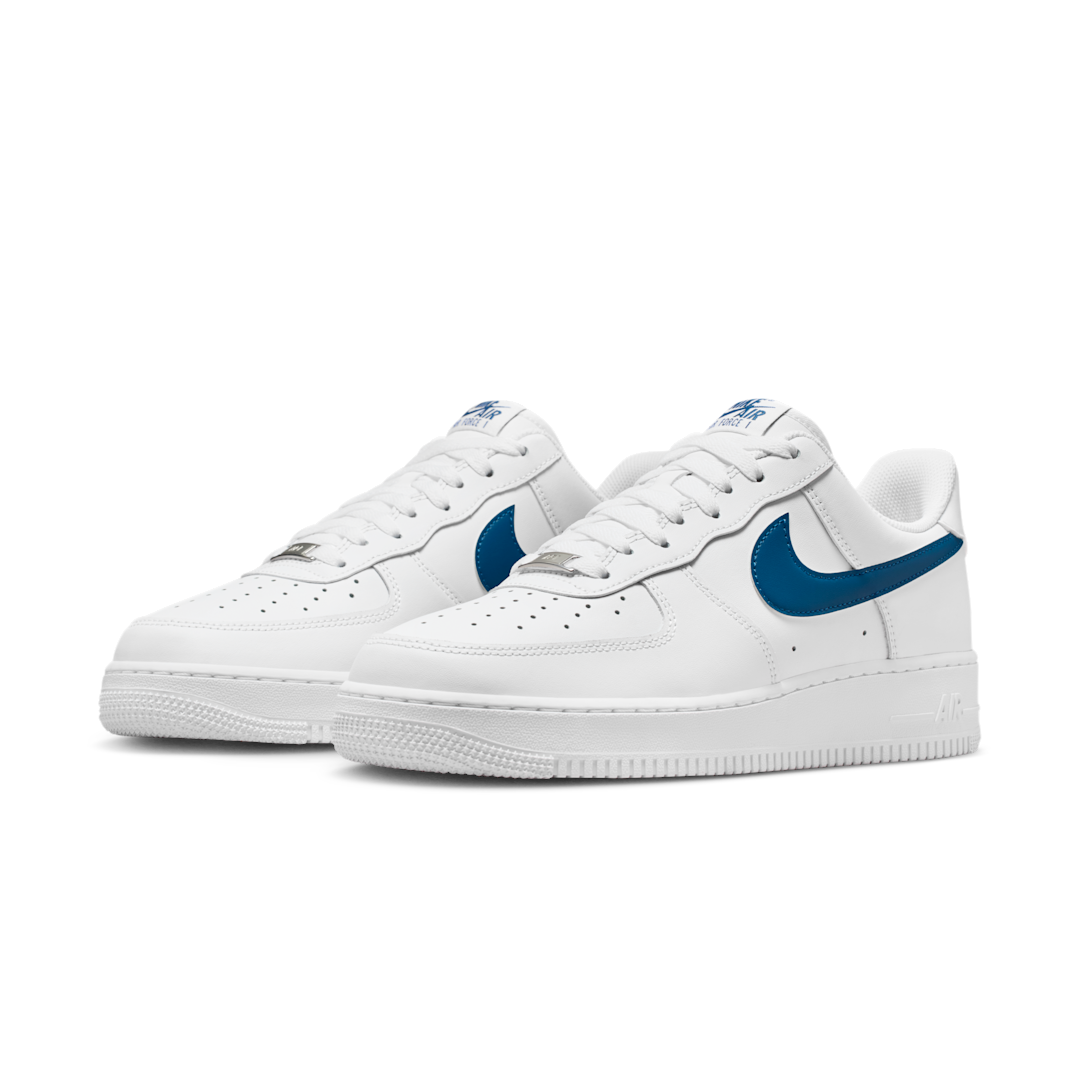 Overkicks - Nike Air Force 1 Low 07 White Court Blue (FJ4146-123) - vista trasera