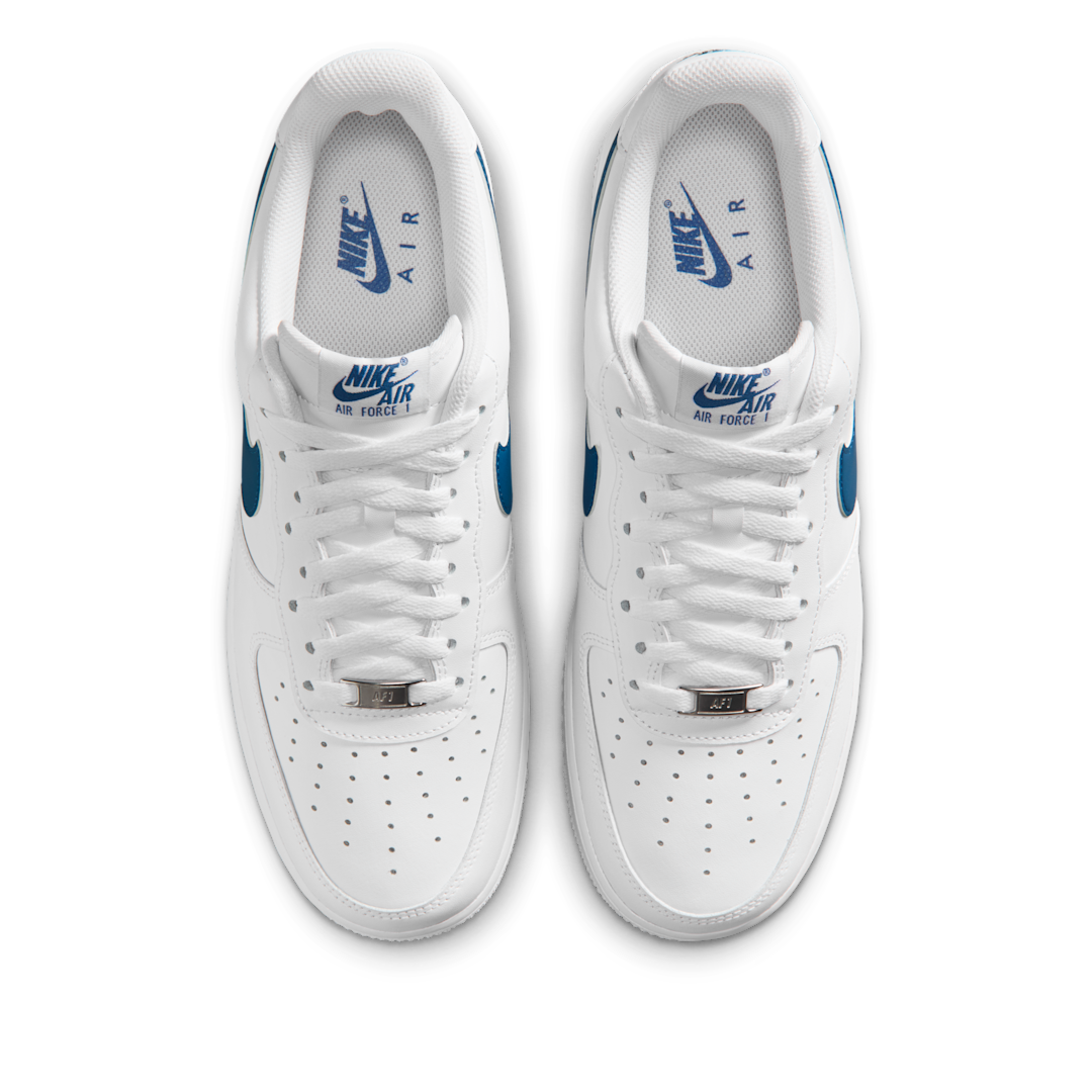 Overkicks - Nike Air Force 1 Low 07 White Court Blue (FJ4146-123) - par completo