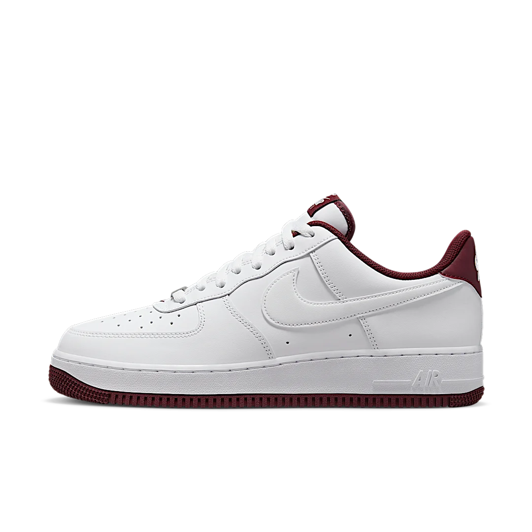 Overkicks - Nike Air Force 1 Low 07 White Dark Beetroot (DH7561-106) - vista lateral