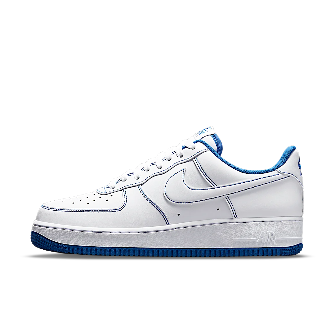 Overkicks - Nike Air Force 1 Low 07 White Game Royal (CV1724-101) - vista lateral