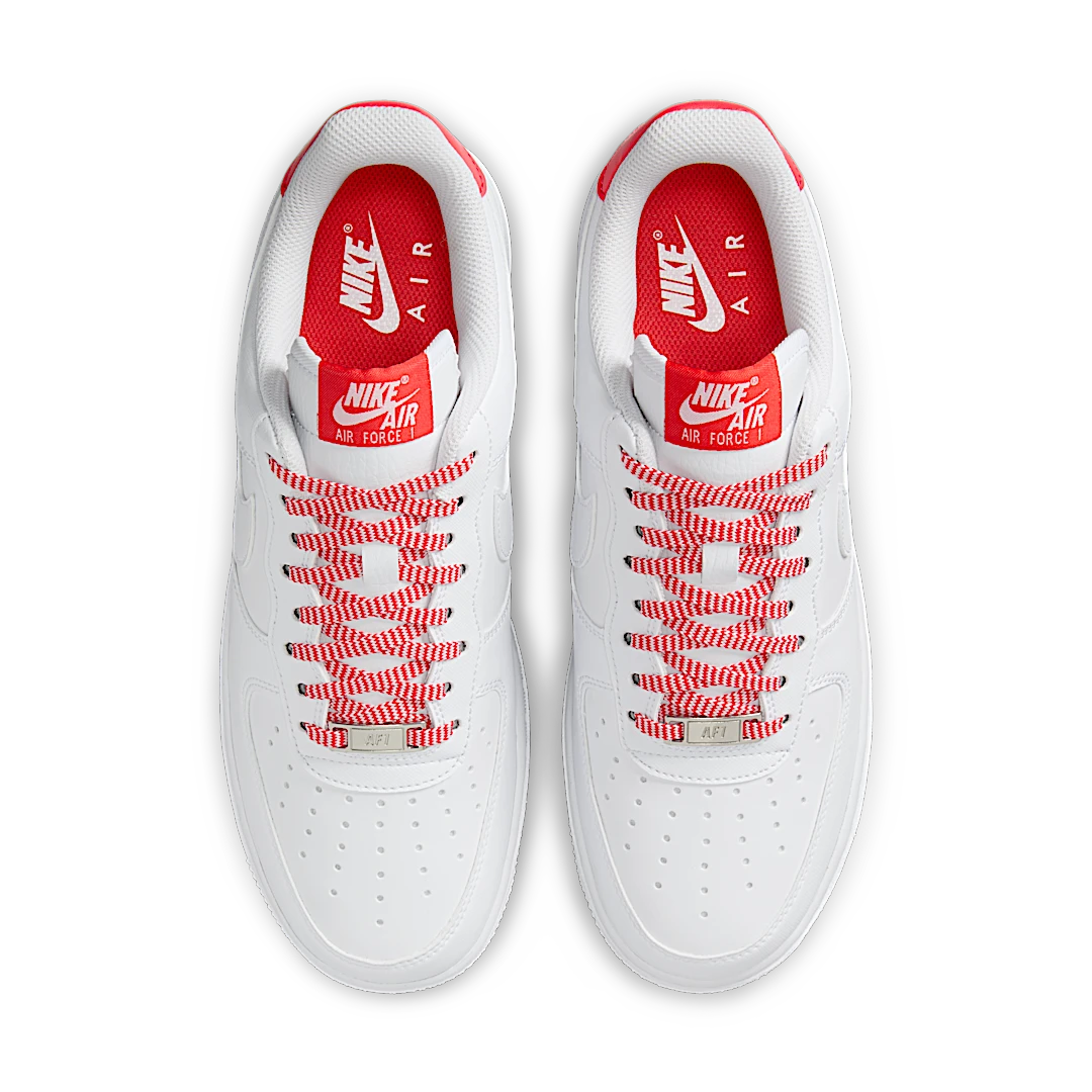 Overkicks - Nike Air Force 1 Low 07 White Pink Foam Metallic Silver Light Crimson (IB7167-103) - par completo