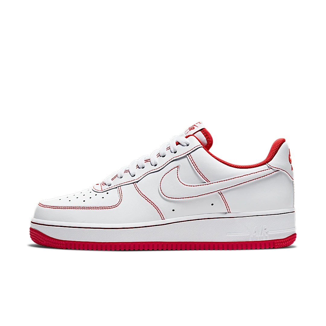 Overkicks - Nike Air Force 1 Low 07 White University Red (CV1724-100) - vista lateral